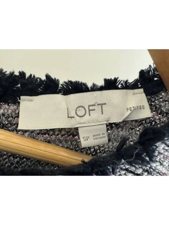 LOFT Tweed Boucle Sleeveless Knit Shift Dress w/Pockets Size Small Petite Spring - Picture 8 of 9